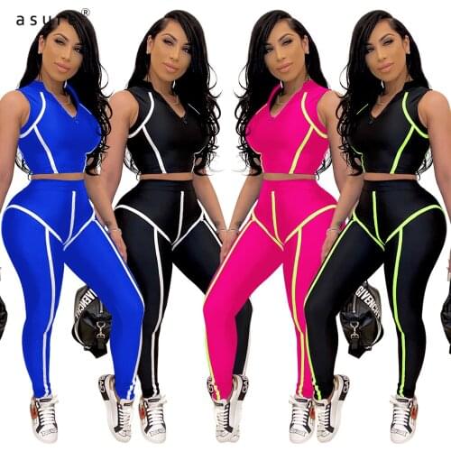 Tracksuit Women Sexy Club Outfit Jogging Full Female Sportswear Office Suit Crop Top And Pant Two Piece Set Home Clothes C3503