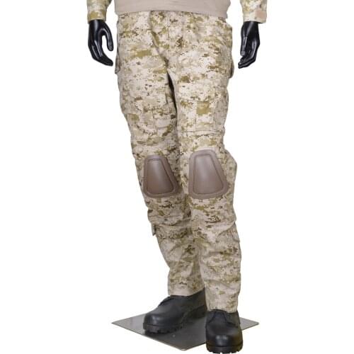 CQC Tactical Pants Cargo Men Gen2 Military Airsoft Paintball Camouflage Army BDU Combat Pants With Knee Pads Digi-Desert