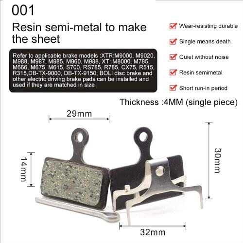 1 Pair/2pcs MTB Mountain Bike Brake Pads Bicycle Parts Cycling Resin Organic Disc Road Brake Pads