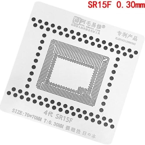 SR15F BGA Stencil For Macbook CPU IC 4th Generation Chip Reballing Tin Plant Net Solder Heat Template Amaoe 0.30mm Thickness