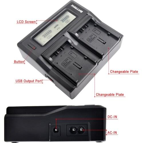 Ultra Fast VW-VBG6 VW VBG6 LCD Dual Charger for Panasonic AG-HMC71 AG-HMC73 AG-HMC-150 AG-HMC151E AG-HMC153MC AG-AC130 AG-AC160