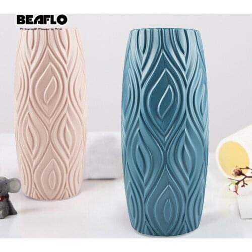 Shatterproof Plastic Vase Decoration Home Modern Flower Vase Imitation Ceramic Vases For Flowers Wedding Decoration Table