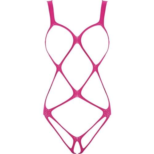 Womens See-through Fishnet Erotic Bodystockings Stretchy Hollow Out Lingerie Bodysuits Sissy Nightwear One-piece Jumpsuits
