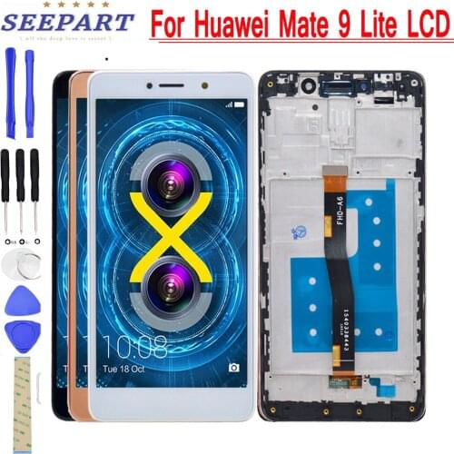 5.5"For Huawei Mate 9 Lite LCD Display Touch Screen Digitizer Assembly With Frame For Huawei Honor 6X LCD Replacement