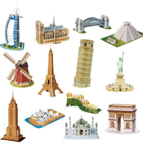 3D World Jigsaw Puzzle World Construction Model Kit DIY Craft Educational Toy