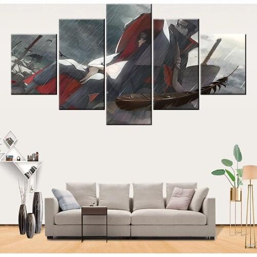 5 Piece Canvas Art Modern Style Printing Anime Manga Poster Ninja Fighting Pictures Home Decor Living Room Decoration Paintings
