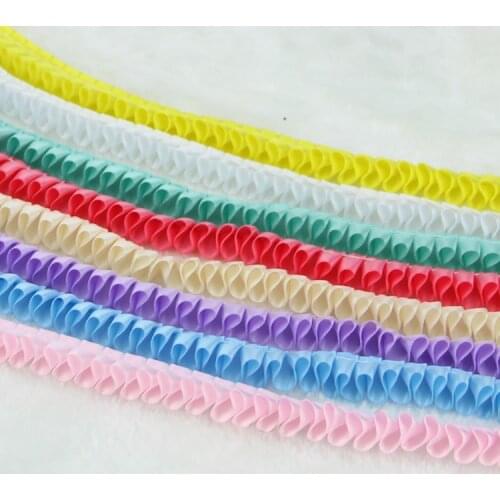 5Yards/Lot 1.5cm Pleated Tape Ribbon White Lace Trimming Patchwork Material DIY Craft Sewing & Headwear Accessories Decoration