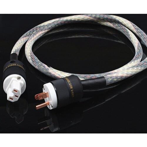 Audiophile Antique Power Amplifier Pure Red Copper Plug US HIFI Audio Power Cable for AMP CD Player Equipment
