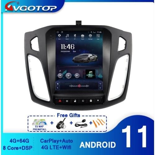 AVGOTOP Android 9.0 Tesla vertical screen Car Radio GPS Multimedia for FOCUS 2012-2017 Vehicle DVD Player