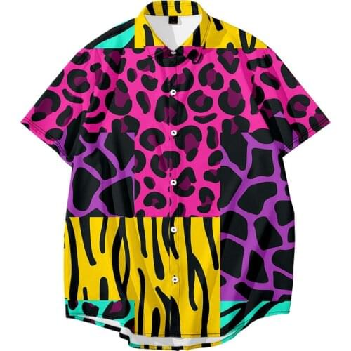 Print Flower Adult Tshirt Summer New Leopard Clothes Women Men Casual Blouse Streetwear Oversize S-6XL Shirt Plus Size T-Shirt