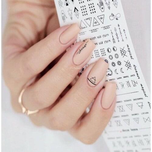 Geometric DIY nail sticker nail water applique nail art nail transfer sticker letter nail art design