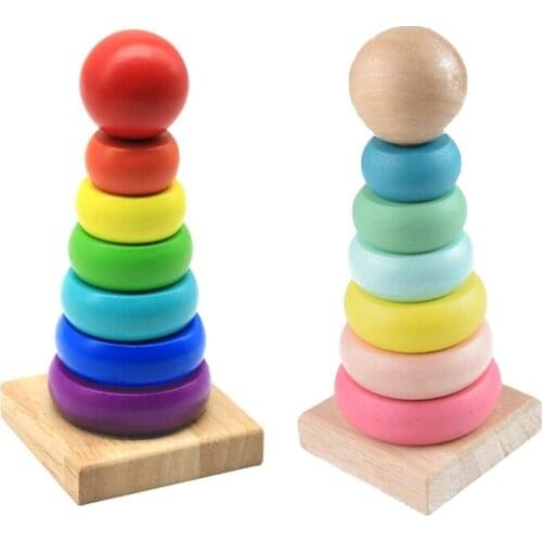 Wooden Stacking Toy Shape Matching Game Geometric Building Block Brain Developmental Plugging Toy Kids Age 3+ Boys Girls Gifts