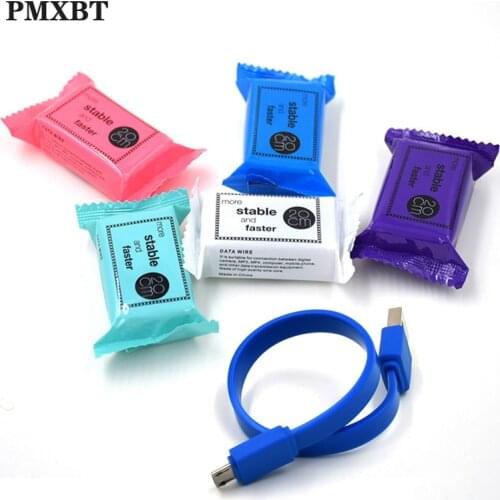 Mini Short USB Charger Cable Micro 20cm Flat Candy Color Charging Data Sync Cable For Phone Type C Android Cellphone USB C Cord