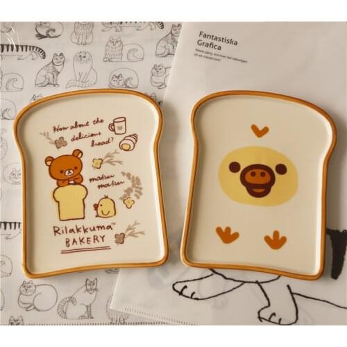 Ceramic breakfast plate lovely cartoon bread plate toast plate snack plate