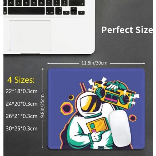 Astronaut Boombox Mouse Pad DIY Print Cushion Music Astronaut Space Album Stars Band Blue Brand New Cosmos Cute