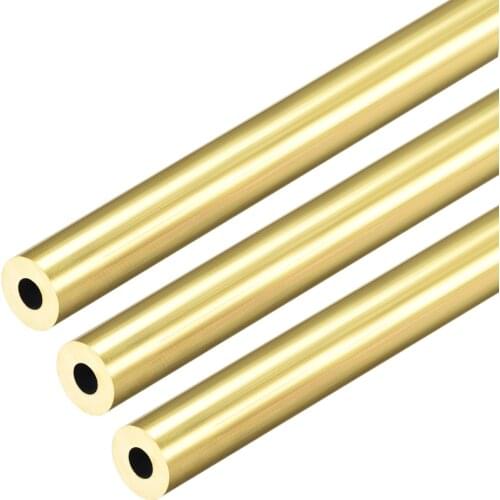 Uxcell Brass Round Tube 300mm Length 7mm OD 2mm Wall Thickness Seamless Straight Pipe Tubing 3 Pcs