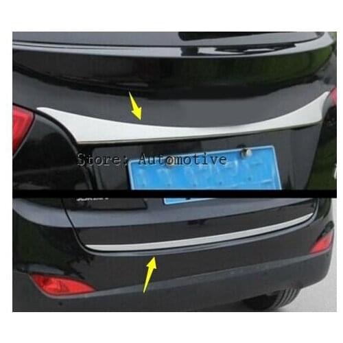 2 pcs For 2010-2012 2013 2014 2015 for Hyundai ix35 ABS Chrome Rear Trunk Lid Cover tailgate Trim
