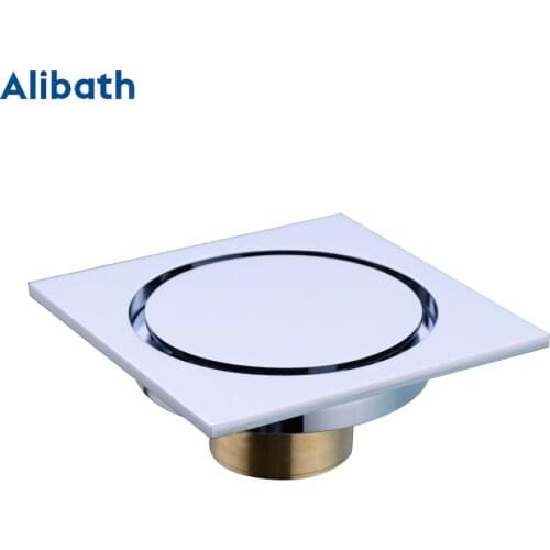 Floor Drain Brass Rose Gold Square 10x10cm Bathroom Shower Waste Grates Strainer Toilet Balcony Water Anti odor Drains