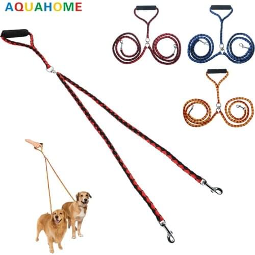 Large pet traction rope a drag two double braided braid PP round rope dog rope length 140cm dog chain 3 colors