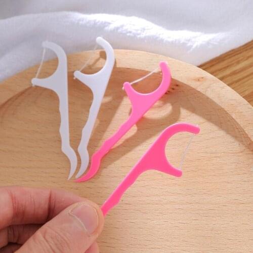 Oral Health Accessories 25pcs/set Plastic Dental Toothpick Cotton Floss Toothpick Stick Opp Bag Pack LX8629