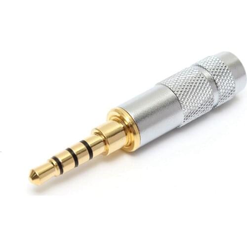 Welding Audio Headphone Audio Jack Plug Stereo 3.5mm 4 Pole Repair Headphone Jack Plug Cable Connector