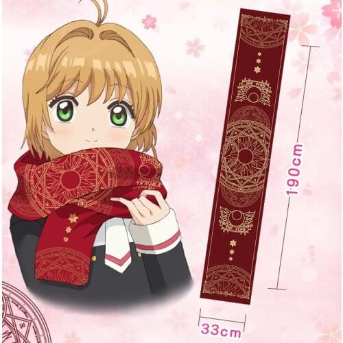 Cardcaptor Sakura Kinomoto Sakura Clow Card Cosplay 6.2 Feet Anime Warm Soft Scarf