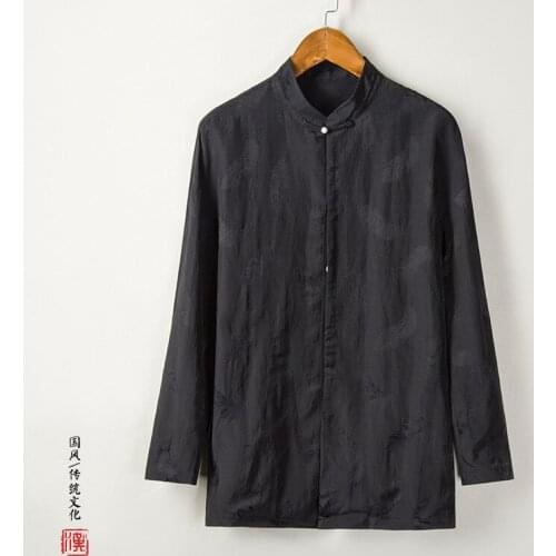 Traditional Chinese Clothing For Men Cotton Linen Shirts Jackie Chan Kung Fu Tai Chi Master Costume Male China Style Top CN-020