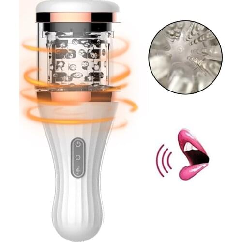 Rotating 360 Degree Voice Detachable Sex Toy for Men Male Masturbator Tight Pussy Erotic Adult Toys Men Masturbatings machine