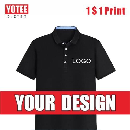 YOTEE2021high-end Polo Shirts Men T-shirt Mens Clothing Group Personal Logo Custom DIY Embroidery Breathable