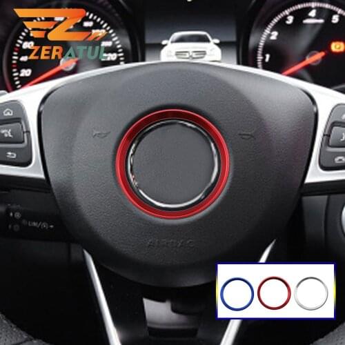 Zeratul Car Steering Wheel Circle Ring Cover Trim Sticker for Mercedes Benz C180 C200 C220 C250 C300 C400 W205 2013 - 2018