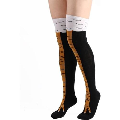 Creative Chicken Winter Autumn Womens Socks Thigh High Sock 3D Cartoon Animals Cute Thin Toe Feet Ladies Sport Socks