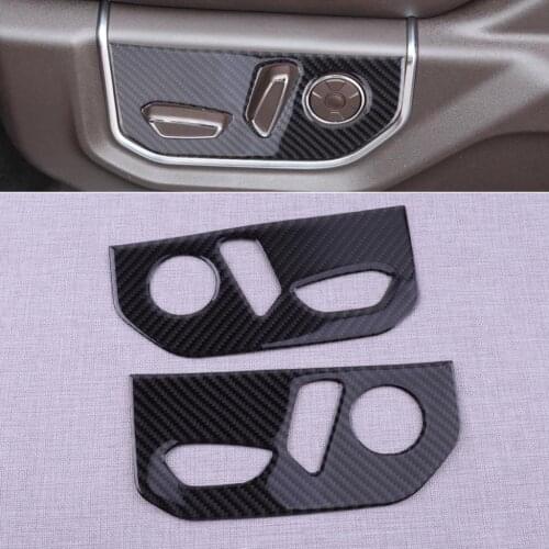 1 Pair Electric Seat Panel Cover Adjustment Button Trim Sticker Carbon Fiber Fit for Ford F150 2020 2019 2018 2017 2016 2015