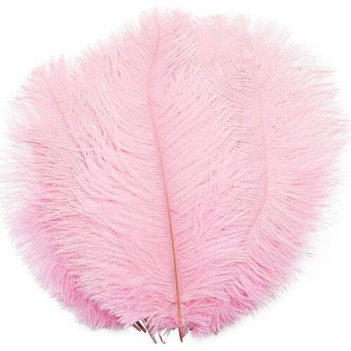 10PCS Pink High Quality Ostrich Feathers DIY Wedding Decoration Table Centerpieces Lamp Shade Accessory Plumes For Craft 15-20CM