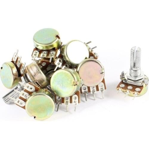 10 x 100 K ohm B100 K 3 Terminal potentiometer rotary cone sole linear