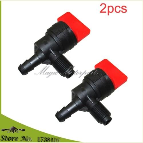 2pcs 90 Degree Inline Gas Fuel Shut Off Valve Petcock For Briggs & Stratton 399517 698182 Outlet for 1/4" ID fuel line