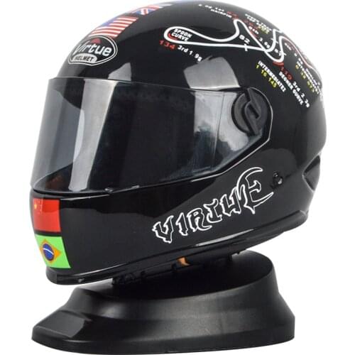 2020 Virtue Racing Motocross Helmets Model Car Decoration Mini Helf Motorcycle Helmet Favorite Collect Full Face Small Helm Drop
