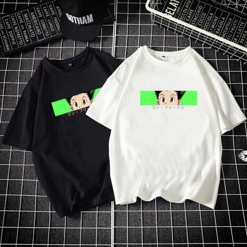 2021 Hot Anime Hunter X Hunter T Shirt Vintage Manga Printed Gon Freecss Clothing Women Men Summer Loose Casual Short Camisetas