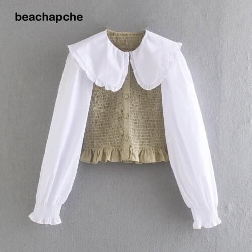Beachapche Collar Blouses