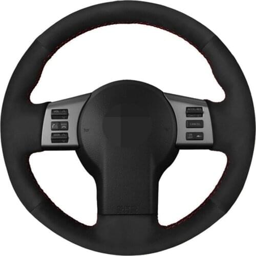 Car Steering Wheel Cover Hand-stitched Black Genuine Leather Suede For Infiniti FX FX35 FX45 2003-2008 Nissan 350Z 2003-2009