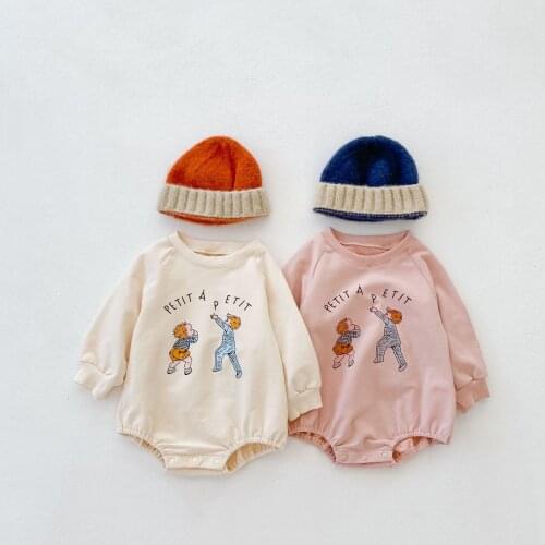 2021 New Fashion Cartoon Print Baby Girl Cotton Bodysuit Long Sleeve Infant Cute Jumpsuit Boy Newborn Toddler Clothes 0-24 M