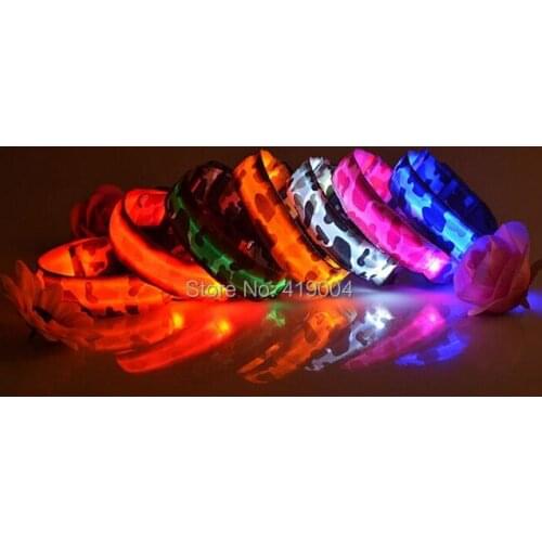 Fedex dhl Free shipping Camouflage Pet Dog LED Collar 7 colors ,100pcs/lot