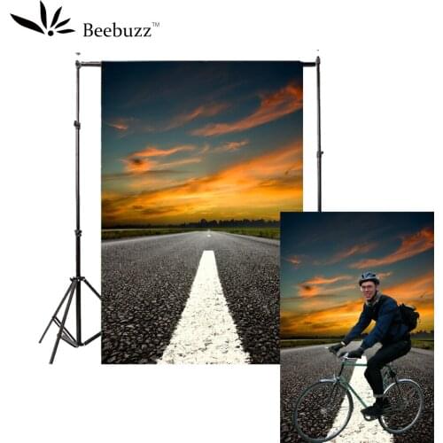 Beebuzz photo backdrop straight road backgroung sunset road a persons journey photos highway photophone