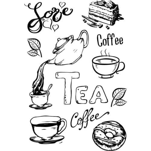 Hot sale tea Transparent Clear Stamps / Silicone Seals Roller Stamp for DIY scrapbooking photo album/Card Making