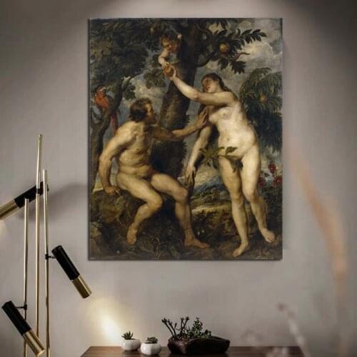 Tiziano Vecellio Adam And Eve Wall Art Canvas Painting Posters Prints Modern Painting Wall Pictures For Living Room Home Decor