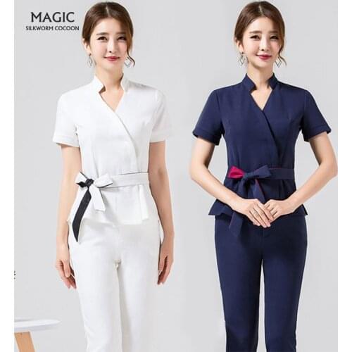 Beauty uniforms foot bath technician costume set Spa uniform for beauty salon for the cosmetologist thai massage smocks for work