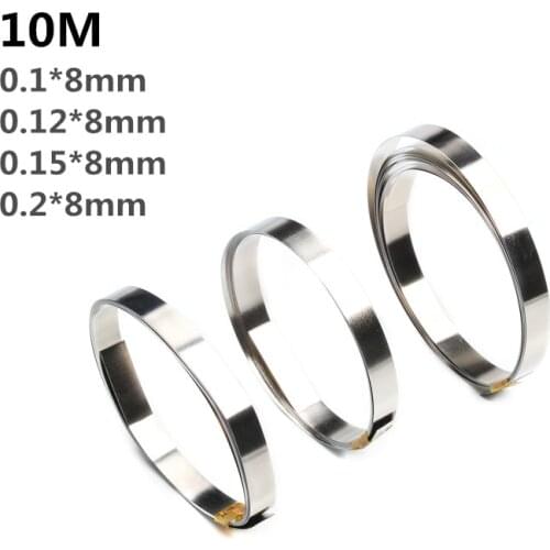 10M 8mm x 0.1/0.12/0.15 Nickel Strip Tape For Li 18650 Battery Spot Welding Compatible For Spot Welder Machine
