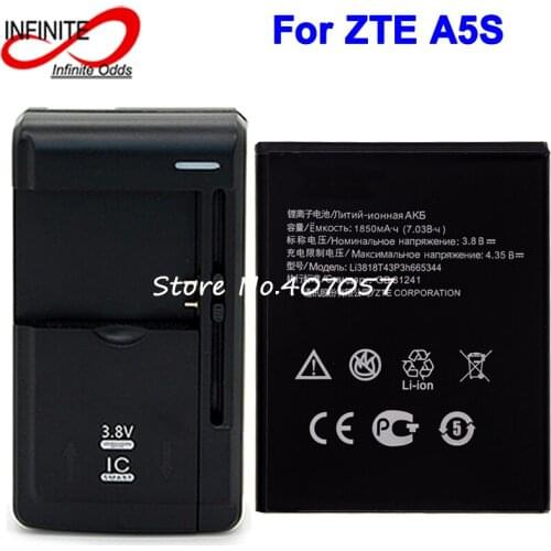 Li3818T43P3h665344 Battery for ZTE TWM AMAZING A5S Blade GF3 Accumulator 1850mAh +Universal Charger