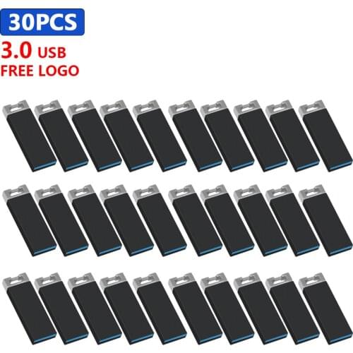 30pcs/lot free Custom logo metal usb flash drive 128GB 64GB 32GB 16GB usb pen drive waterproof flash usb 3.0 pen drive memoria