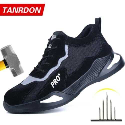 Fashion Safety Shoes Men Steel Toe Shoes Anti-puncture Work Sneakers Indestructible Work Sefety Boots Male Shoes Work Boots