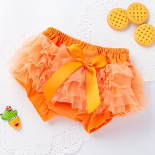 Fashion Newborn Infant Baby Girls High Waist Solid Colors Bowknot Ruffle Tutu Bloomer Nappy Underwear Panty Diaper Shorts#p4